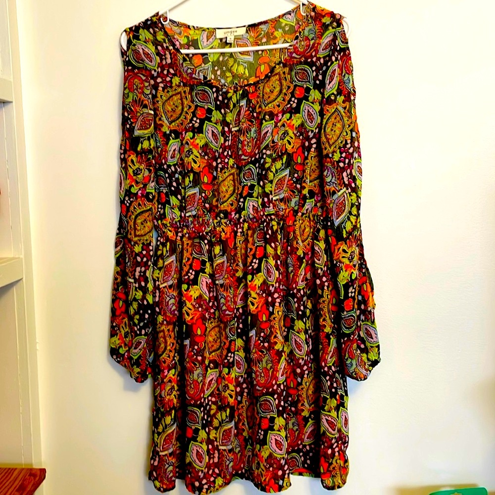 WOMENS MEDIUM UMGEE MULTI COLOR SHORT DRESS